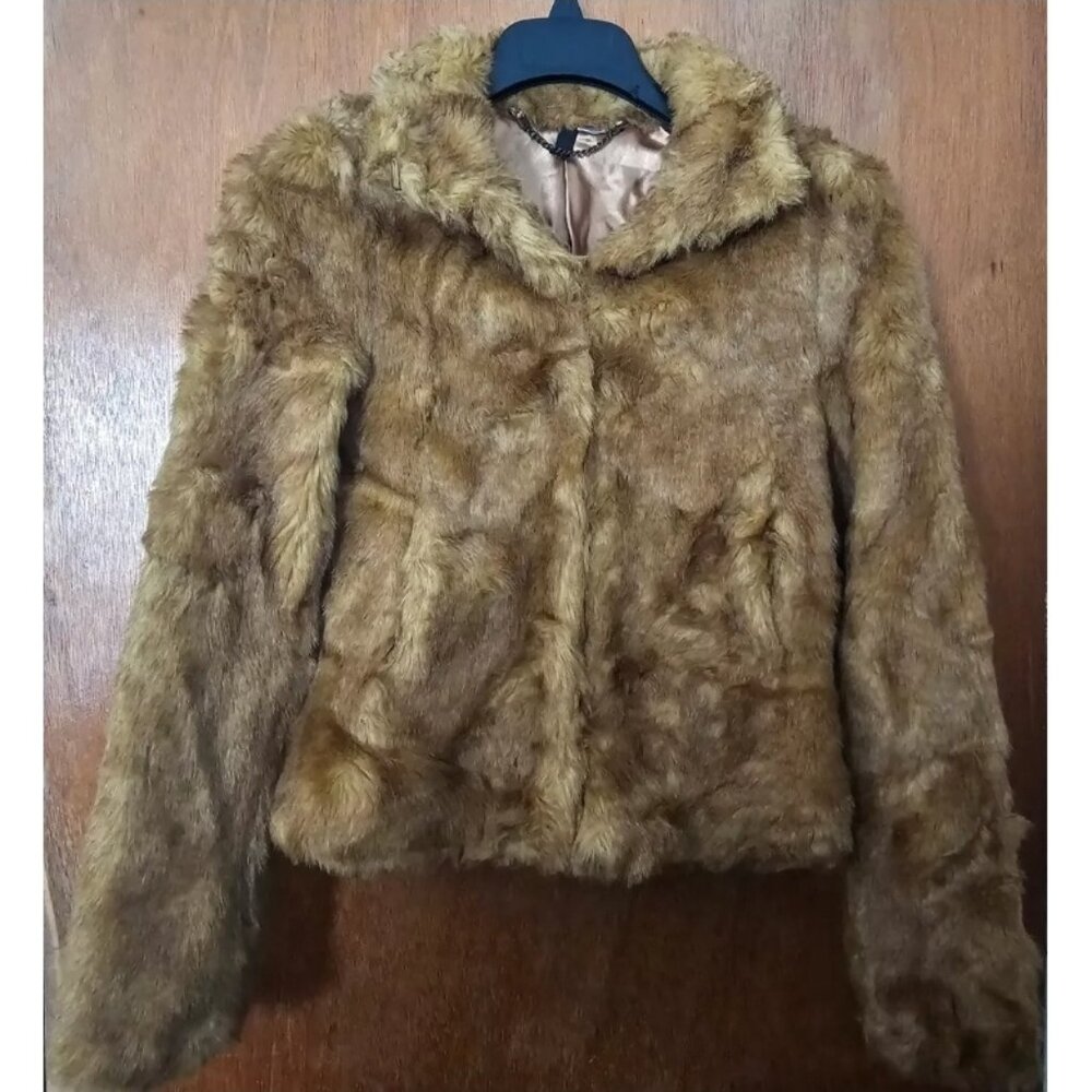 Divided Faux Fur Jacket in Brown